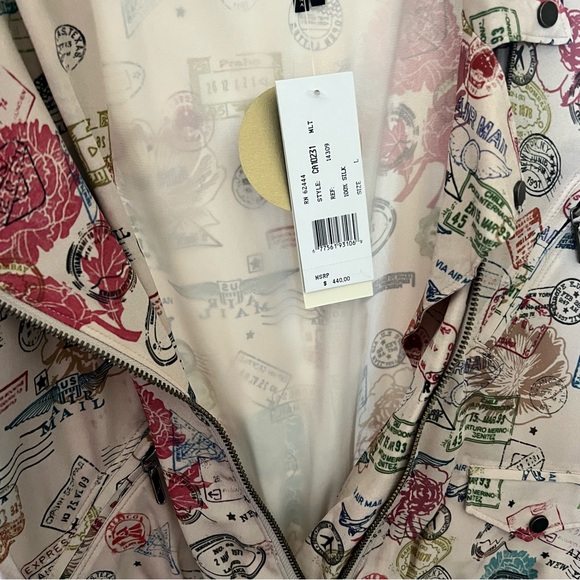 Nicole Miller 100% Silk Passport Stamp Dress - Picture 13 of 16